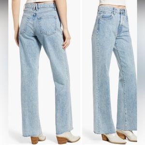 SLVRLAKE Grace high waist raw hem wide leg jeans size 23